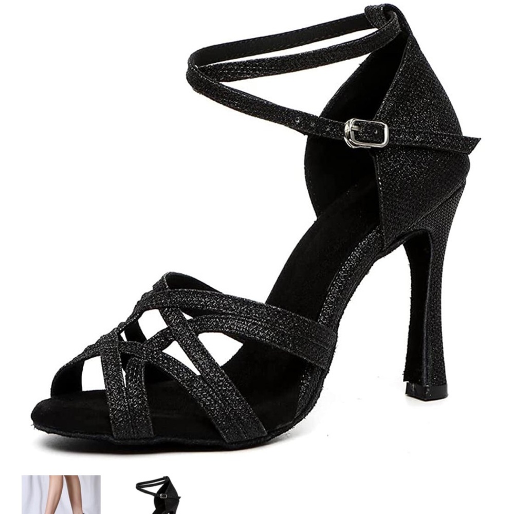 TTDancewear Black shimmer strappy shoe size 61/2